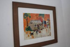 lot 609 image: Framed Artwork with Vibrant Collage - Measuring 27 x 31
