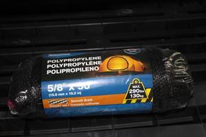 lot 633 image: 58 x 50 Polypropylene Smooth Braid Rope - 290 lbs Capacity
