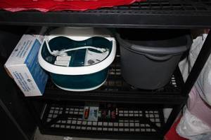 lot 677 image: Costway Foot Spa Bath Massager with Studio Designs Swing Arm Lamp