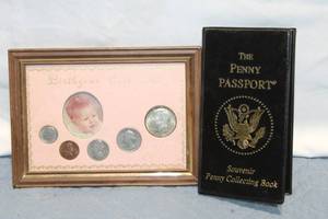 lot 30 image: Birthyear Coin Set with Penny Passport Souvenir Collecting Book