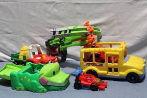 lot 67 image: Collection of Assorted Toy Vehicles and Nerf Blaster