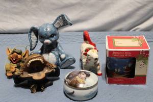 lot 80 image: Collection of Decorative Figurines and Holiday Mug Set