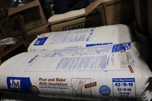 lot 89 image: Johns Manville Pour and Rake Attic Insulation