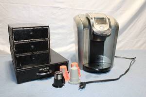 lot 112 image: Keurig Coffee Maker with K-Cup Storage Drawer and Accessories