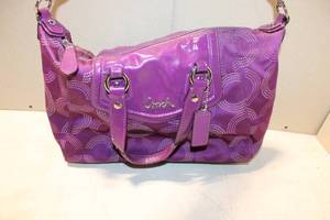 lot A-118 image: Coach Purple Signature Satchel Handbag