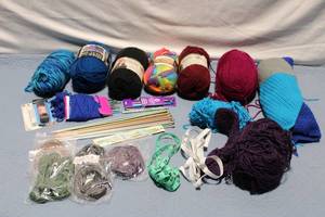 lot 127 image: Collection of Yarn Skeins and Crafting Accessory Set