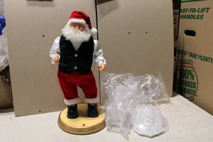 lot 129 image: Animated Santa Figurine with LED Crystal Santa Decoration