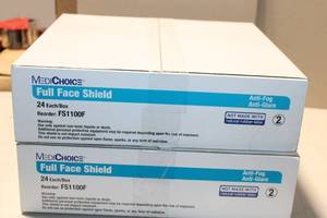 lot 163 image: MEDICHOICE Full Face Shield Anti-Fog and Anti-Glare - Box of 24