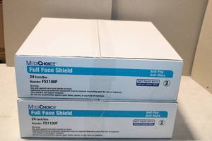 lot 164 image: Two Boxes of 24 Medichoice Full Face Shields - Anti-Fog and Anti-Glare