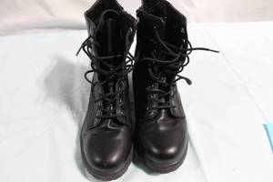lot 174 image: Pair of Black Lace-Up Combat Boots with Side Zippers