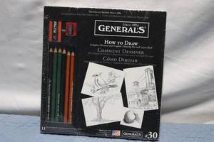 lot 196 image: Generals How to Draw Charcoal and Graphite Drawing Kit