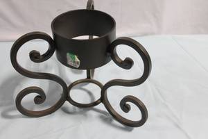 lot 204 image: Decorative Metal Candle Holder with Scroll Design