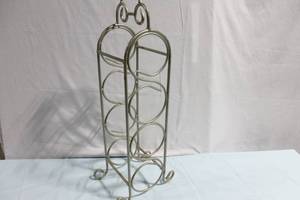 lot 209 image: Silver Metal Wine Bottle Rack Holder
