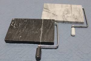 lot 249 image: Set of 2 Marble Cheese Slicers with Wire Cutter