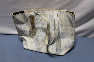 lot 283 image: MM Monogrammed Tote Bag with Gold-Tone Charm