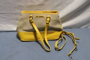 lot 284 image: Dana Buchman Yellow and Beige Handbag with Detachable Strap