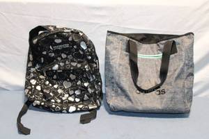 lot 288 image: Set of 2 Bags Jansport Black Heart Backpack and Adidas Tote Bag