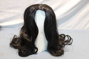 lot 311 image: Long Black Synthetic Wig with Curls
