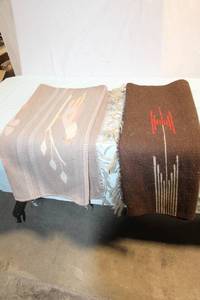 lot 340 image: Lot of 2 Vintage Woven Wool Rugs with Decorative Patterns