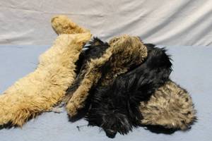 lot 346 image: Collection of 6 Faux Fur Fabrics in Various Colors
