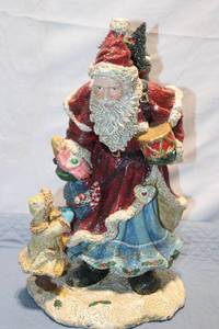 lot 352 image: Vintage Santa Claus Figurine with Child and Drum