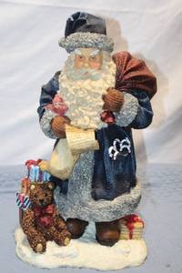 lot 353 image: Vintage Santa Claus Figurine with Teddy Bear and Gifts