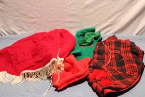 lot 365 image: Holiday Decor Set with Skirts, Stockings, and Hanging Decor