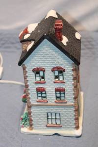 lot 367 image: Ceramic Light-Up Christmas Village House Decoration