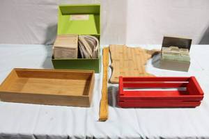 lot 375 image: Collection of Bamboo Kitchenware with Recipe Boxes and Dividers