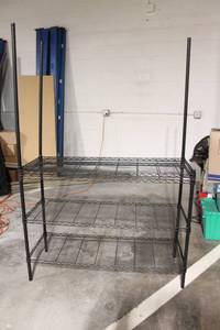 lot 378 image: Heavy-Duty Adjustable Black Metal Wire Shelving Unit