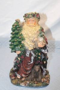 lot 392 image: Festive Santa Claus Figurine with Bears and Christmas Tree