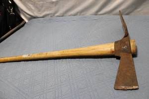 lot 460 image: Rustic Pickaxe with Wooden Handle