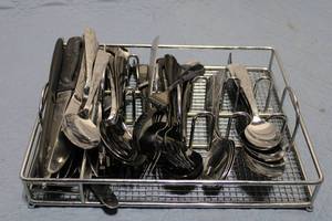 lot 470 image: Large Collection of Assorted Stainless Steel Cutlery with Organizer Tray