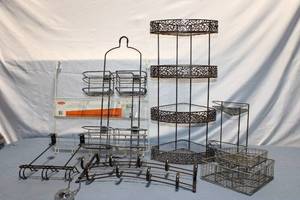lot 483 image: Set of Metal Kitchen and Corner Storage Racks
