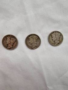 193719391941 Mercury Dimes