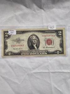 1953 A Red $2-Very Clean
