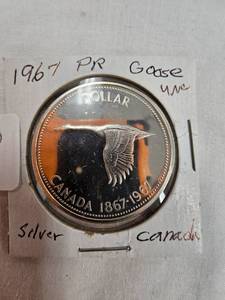 1967 Proof Canadian Goose Silver Dollar, Uncirculated