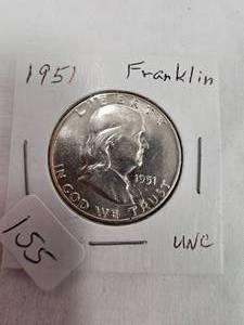 1951 Franklin Half Dollar, Uncirculated