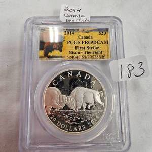 2014 $20 Canadian Bison, PCGS PR69 D Cameo(First Strike)