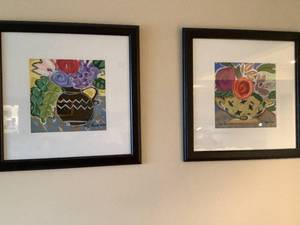 Pair of Floral Wall Hanging Art