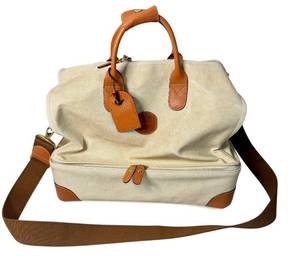 lot 67 image: BRICS Canvas and Leather Travel Bag with Shoulder Strap and Lock