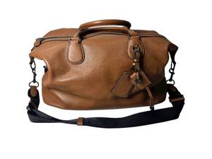 lot 73 image: Brown Leather Coach Duffel Bag with Shoulder Strap