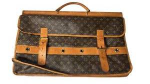 lot 76 image: Louis Vuitton Monogram Canvas Vintage Garment Bag with Leather Trim