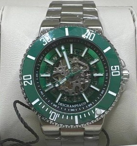 Brand New Deschamps & Co. Skeleton Dial Ceramic Bezel Watch $1081.00 Retail