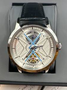 Brand New Vonlanthen Silver Blue Textured Watch $588 Retail