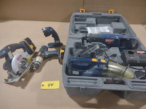 lot 44 image: Ryobi 18 Volt Tool Set...