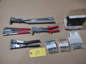 lot 71 image: Assorted Rivet Guns & Rivets...