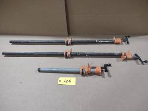 lot 126 image: (2) 36 7 (1) 12 Pipe Clamps...