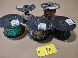 lot 182 image: (4) Rolls Copper Wire & (1) Roll Sa...
