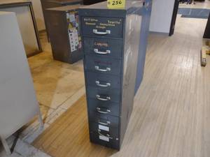 lot 256 image: Parts Cabinet, 9 Drawers, 13x26.5x5...